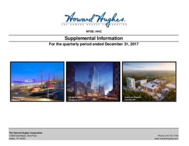 NYSE: HHC  Supplemental Information For the quarterly period ended December 31, 2017  Seaport District