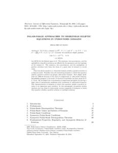 Electronic Journal of Differential Equations, Monograph 06, 2004, (142 pages). ISSN: URL: http://ejde.math.txstate.edu or http://ejde.math.unt.edu ftp ejde.math.txstate.edu (login: ftp) PALAIS-SMALE APPROACHES