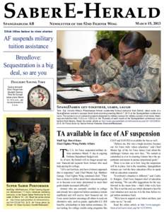 Saber E-Herald Spangdahlem AB Newsletter of the 52nd Fighter Wing  March 15, 2013