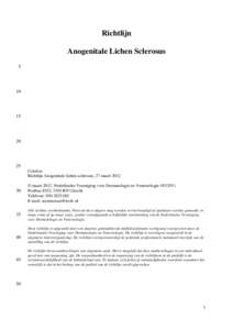 Richtlijn Anogenitale Lichen Sclerosus 5 10