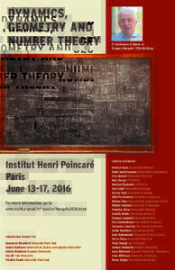 DYNAMICS, GEOMETRY AND NUMBER THEORY Institut Henri Poincaré Paris