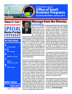 Missile Defense Agency  Office of Small Business Programs Quarterly Newsletter | January 2014