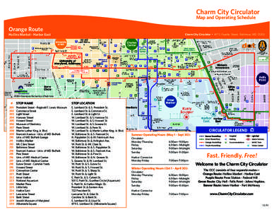 Charm City Circulator Map and Operating Schedule Orange Route Hollins Market - Harbor East