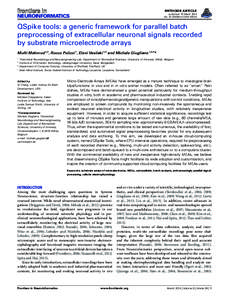 METHODS ARTICLE published: 19 March 2014 doi: fninfNEUROINFORMATICS