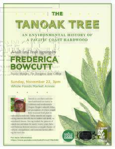 A talk and book signing by  FREDERICA BOWCUTT Faculty Member, The Evergreen State College