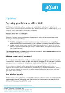 Microsoft Word - ACCAN Securing your home or office Wi-Fi