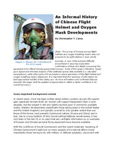 An Informal History of Chinese Flight Helmet and Oxygen