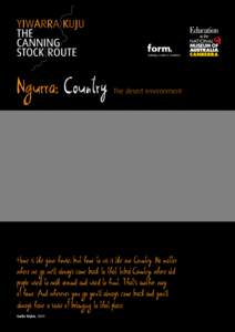 Yiwarra Kuju: The Canning Stock Route – enquiry sheet – country
