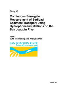 Study 18  Continuous Surrogate Measurement of Bedload Sediment Transport Using Hydrophone Installations on the