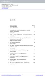 Cambridge University Press7 - The Original Position Edited by Timothy Hinton Table of Contents More information