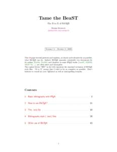 Tame the BeaST The B to X of BibTEX Nicolas Markey   Version 1.4 – October 11, 2009