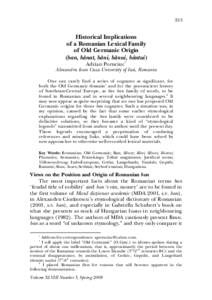 353  Historical Implications of a Romanian Lexical Family of Old Germanic Origin (ban, bănat, băni, bănui, bântui)