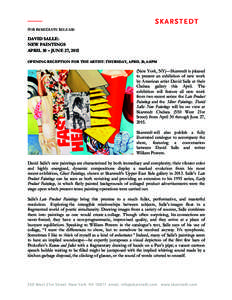   	
   FOR IMMEDIATE RELEASE DAVID SALLE: NEW PAINTINGS