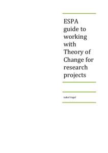 ESPA guide to working with Theory of Change for