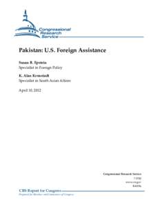 Pakistan: U.S. Foreign Assistance