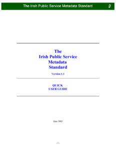 The Irish Public Service Metadata Standard