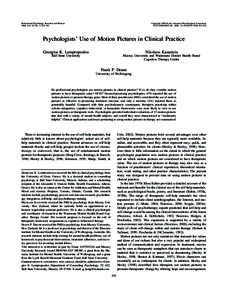Professional Psychology: Research and Practice 2004, Vol. 35, No. 5, 535–541 Copyright 2004 by the American Psychological Association/$12.00 DOI: 