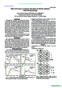 Photon Factory Activity Report 2002 #20 Part BSurface and Interface 7A/2001S2003  Effect of H atoms on ethylene adsorption on Pt(110) studied by