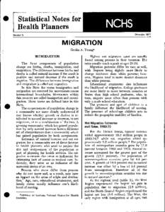 Statistical Notes for Health Planners, No. 5 (December 1977)