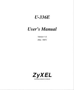 U-336E User’s Manual Version 1.0 (MarZyXEL