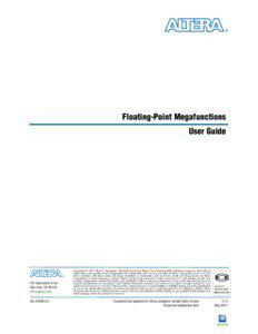 Floating-Point Megafunctions User Guide  Floating-Point Megafunctions