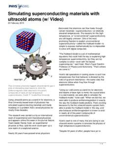 Simulating superconducting materials with ultracold atoms  (w/ Video)
