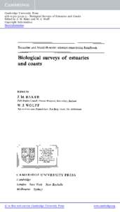 Cambridge University Press5 - Biological Surveys of Estuaries and Coasts Edited by J. M. Baker and W. J. Wolff Copyright Information More information