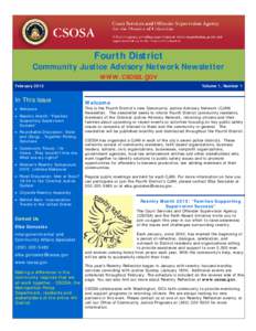 Fourth District Community Justice Advisory Network Newsletter - February 2015