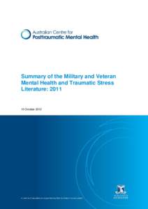 Summary of the Military and Veteran Mental Health and Traumatic Stress Literature: [removed]October 2012