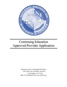 Continuing Education Provider Application