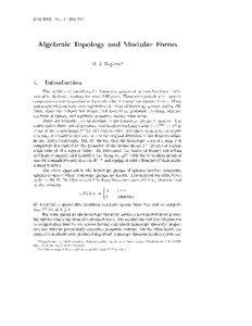 ICM 2002 • Vol. I • [removed]Algebraic Topology a n d M o d u l a r Forms