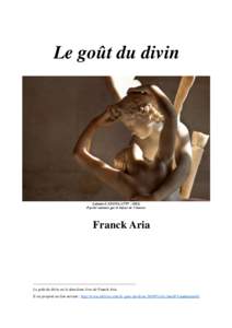 Le goût du divin  Antonio CANOVAPsyché ranimée par le baiser de l’Amour  Franck Aria