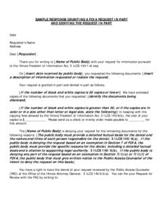 SAMPLE FOIA GRANT OF REQUEST LETTER