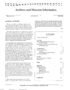 Archives and Museum Informatics Newsletter, Vol. 5, no. 4