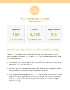 YOUR  LOGO Your Website Report MONTH OF JULY 2015
