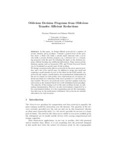 Oblivious Decision Programs from Oblivious Transfer: Efficient Reductions Payman Mohassel and Salman Niksefat 1  2