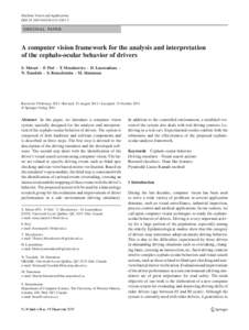 Machine Vision and Applications DOIs00138ORIGINAL PAPER  A computer vision framework for the analysis and interpretation