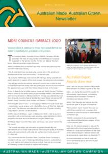 ISSUE 33  AUGUST 2010 MORE COUNCILS EMBRACE LOGO Victorian councils continue to throw their weight behind the