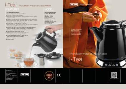 i-Tea   Porcelain water and tea kettle FEATURES