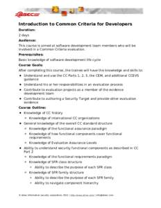 Computer security / Computing / Prevention / Security Target / Common Criteria / Evaluation Assurance Level / Evaluation / Information security