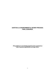 SAFETEA-LU Environmental Review Process Final Guidence