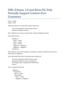 XML Schema 1.0 and Relax NG Partially Support Context-Free Grammars