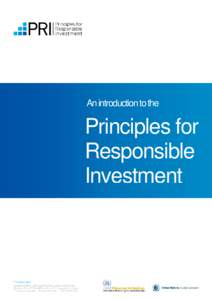 An introduction to the  Principles for Responsible Investment
