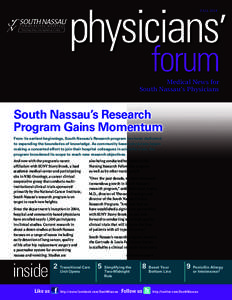FALL 2014  ’ Medical News for South Nassau’s Physicians