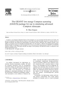 New Astronomy Reviews–225 www.elsevier.com/locate/newastrev The GEANT low energy Compton scattering (GLECS) package for use in simulating advanced Compton telescopes