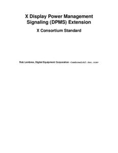 X Display Power Management Signaling (DPMS) Extension - X Consortium Standard