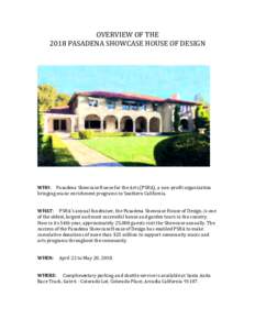 Overview of 2018 Pasadena Showcase House