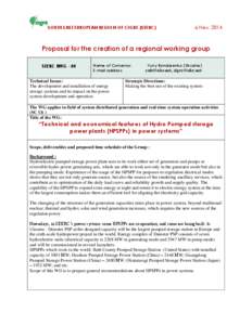 SOUTH EAST EUROPEAN REGION OF CIGRE (SEERC)  6 NovProposal for the creation of a regional working group SEERC RWG - 04