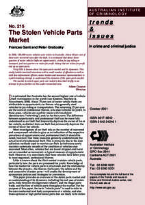 The stolen vehicle parts market