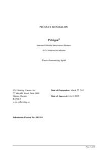 [Product Monograph Template - Schedule D]